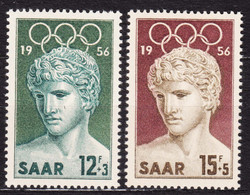 Saar Sarre 1956 Olympic Games Mi#371-372 Mint Never Hinged - Neufs