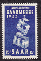 Saar Sarre 1953 Mi#341 Mint Never Hinged - Ongebruikt