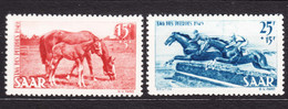 Saar Sarre 1949 Horses Mi#265-266 Mint Never Hinged - Unused Stamps