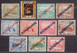Saar Sarre 1922 Dienstmarken, Postage Due Mi#1-11 Mint Hinged (one Used) - Unused Stamps