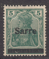 Saar Sarre 1920 Mi#4 Mint Hinged - Brieven En Documenten