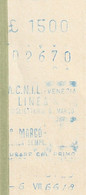 Italia - Ticket - Venezia - 1986 - ACNIL - S. Marco - L1500 - Europe