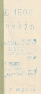 Italia - Ticket - Venezia - 1986 - ACNIL - S. Marco - L1500 - Europa