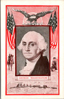 George Washington With Flags And Eagle - Presidenti