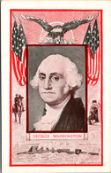 George Washington With Flags And Eagle - Presidentes