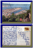 1964 Norge Norway Postcard Bergen Floybanen Posted To Scotland 3scans - Covers & Documents