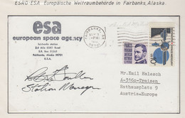 USA Cover ESA European Space Agency Signed Manager  Fairbanks Alaska Ca Fairbanks MAR 21 1975 (FB157A) - North  America
