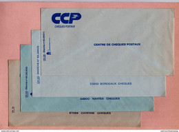 France - RARE - Ensemble De 24 Enveloppes Bleues De La Poste Années 80, Correspondance Avec Divers Centres De Chèques - Colecciones & Series: PAP