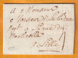 1776 -  Lettre Pliée Avec Corresp Familiale De 2 P En Français De ATH / AAT (marque Postale à Sec) Vers LILLE, France - 1714-1794 (Oostenrijkse Nederlanden)