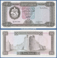 1971  LIBYA  5 DINARS  P. 36b  SPL  EXCELLENT CONDITION - Libye