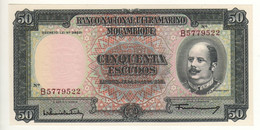 MOZAMBIQUE  50 Escudos  P106a  Dated  24.07.1958   ( Eduardo Costa + Entrance To Fort São Sebastião At Back )  UNC - Mozambique