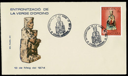 ANDORRE ANDORRA Espagnol Enveloppe édition Locale PUJOL Intronisation De La Marie De Dieu 19-5-1974 - Sonstige & Ohne Zuordnung