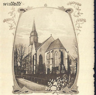 Rarität Passapartout Rahmen Karth. Pfarrkirche Beckum Um 1910 Gezackt W. Schwinn - Beckum