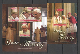 PK447 2016 GHANA POPE FRANCIS BENEDICT XVI YEAR OF MERCY MICHEL 16 EU KB+BL MNH - Autres & Non Classés