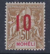 Mohéli N° 22 XX Type Groupe Surchargé : 10 Sur 50,  Sans Charnière TB - Andere & Zonder Classificatie