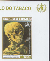 Vincent Van Gogh Drugs Smoking Skull / Dead Anti Drugs Tobacco SS IMPERF MNH RARE - Drogen