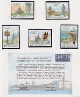 Rusland Michel-cat. 976/980 + Attest Over De Goudopdruk 22kt Op 3 Zegels ** - Unused Stamps