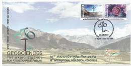 India 2022 NEW *** 36TH INTERNATIONAL GEOLOGICAL CONGRESS , AMETHYST , Minerals HIMALAYA MOUNTAIN, FDC(**) Inde Indien - Briefe U. Dokumente