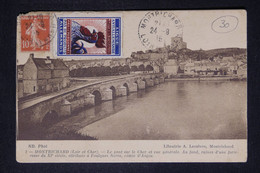 FRANCE - Vignettes De La Ligue Anti Allemande Sur Carte Postale De Montrichard En 1915 Pour Chatou - L 129827 - Lettere