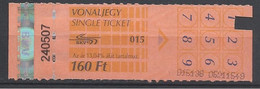 Hungary, Budapest, Single Ticket, 160 Ft. - Europa