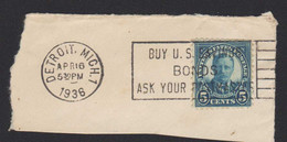 USA United States 1936 Detroit Mich Buy US Savings Bonds Ask Your Postmaster Obbligazioni Obligations Roosevelt FRB00263 - Autres & Non Classés