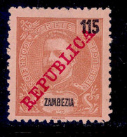 ! ! Zambezia - 1911 D. Carlos 115 R - Af. 64 - MH - Zambeze