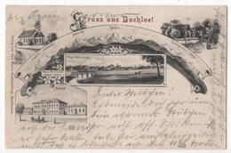 AK Gruss Aus Buchloe!, 5 Bilder, Mit Bahnhof, Pfarrkirche, Gel. 22.1.1903 - Buchloe