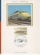 CP - TGV POSTAL - Le 08 Septembre 1984 (image Sur Soie) - Matériel