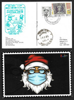 India 2020 Christmas , COVID-19 ,Coronavirus ,Vaccination, Doctor, Mask, Virus , Postcard (1/8) (**) Inde Indien - Covers & Documents