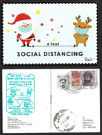 India 2020 Christmas , COVID-19 ,Coronavirus ,Vaccination, Doctor, Mask, Virus , Postcard (3/8) (**) Inde Indien - Brieven En Documenten