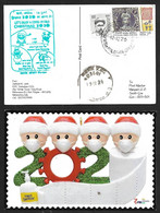 India 2020 Christmas , COVID-19 ,Coronavirus ,Vaccination, Doctor, Mask, Virus , Postcard (5/8) (**) Inde Indien - Covers & Documents