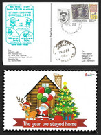 India 2020 Christmas , COVID-19 ,Coronavirus ,Vaccination, Doctor, Mask, Virus , Postcard (7/8) (**) Inde Indien - Lettres & Documents