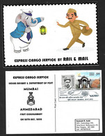 India 2022 Express Cargo Service- Mumbai To Ahmedabad- 1st Consi. - Elephant TT- Railway Mail- Postcard (**) Inde Indien - Brieven En Documenten