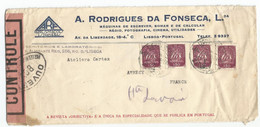 PORTUGAL 50X4 LIBOA 194? LARGE COVER TO FRANCE ANNECY CENSURE BOY OUVERT - Lettere