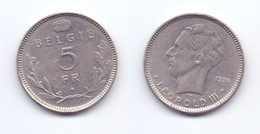 Belgium 5 Francs 1936 (legend In Dutch) Pos B - 5 Francs