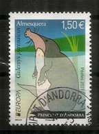 2021.Desman Des Pyrénées (Rat-trompette.Taupe Des Pyrénées).Europa Andorra FR.Oblitéré 1 ère Qualité (Espèce Vulnérable) - Usados