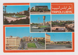 Libya Libyen Libia Libye TRIPOLI Souvenir Multiple View, Street Old Car Automobile Vintage Photo Postcard RPPc CPA 51089 - Libya