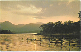 SUNSET, DERWENTWATER, CUMBRIA, ENGLAND. USED POSTCARD   Am3 - Windermere