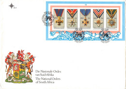 SOUTH AFRICA - FDC MINISHEET 1990 NATIONAL ORDERS Mi #808-812 / YZ333 - FDC