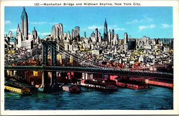 New York City Manhattan Bridge And Midtown Skyline - Brücken Und Tunnel