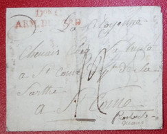 MARQUE DonC ARMEE DU NORD TEXTE MIDELBOURG MIDDELBURG PAYS BAS ZELANDE 1798 ST COME SARTHE LETTRE COVER - Marques D'armée (avant 1900)