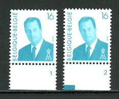 BE  2535  XX   ----  Roi Albert II Type MVTM  --  Pl.  1 Et 2  --  Papier P5 - 1991-2000