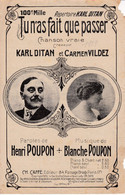 Tu N'as Fait Que Passer 	Chanteur	Karl Ditan	Partition Musicale Ancienne > 	24/8/22 - Vocales