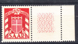 Saar Sarre 1949 Dienstmarken, Postage Due Mi#33 L, Mint Never Hinged With Leerfeld - Neufs