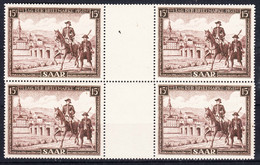 Saar Sarre 1951, Zwischensteg Piece (gutter) Mi#305 ZW, Mint Never Hinged Piece Of 4 - Unused Stamps