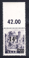 Saar Sarre 1947 Error (Aufdruckfehler) Mi#236 II Pf I, Mint Never Hinged - Unused Stamps