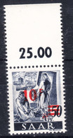 Saar Sarre 1947 Error (Aufdruckfehler) Mi#235 II Pf I, Mint Never Hinged - Neufs