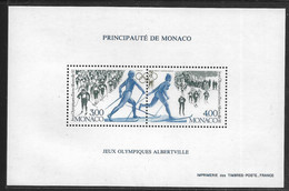 Monaco Bloc Spécial N°15, Timbre N°1770/1772 Jeux Olympiques D'Albertville, Ski De Fond, Cote 170€. - Hiver 1992: Albertville