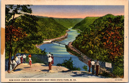 West Virginia New River Canyon From Hawks Nest Rock State Park 1938 Curteich - Otros & Sin Clasificación