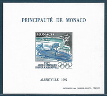 Monaco  Bloc 17a** Non Dentelé, J.O D'Albertville, Bobsleigh à Deux. Cote 200€ - Wintersport (Sonstige)
